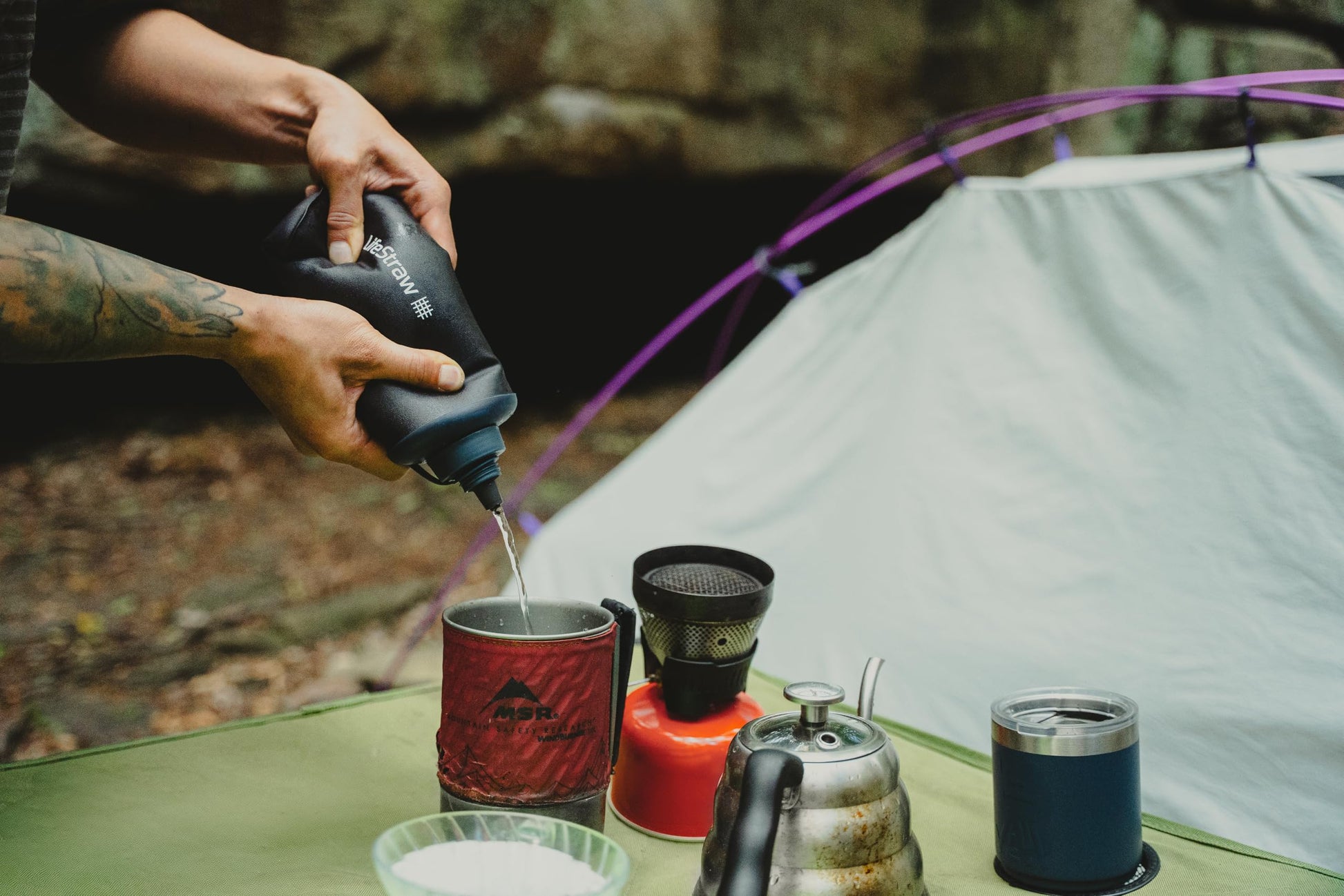 LifeStraw Peak Series — Collapsible Squeeze Bottle Water Filter System BPA Free - 650 ml for Trail