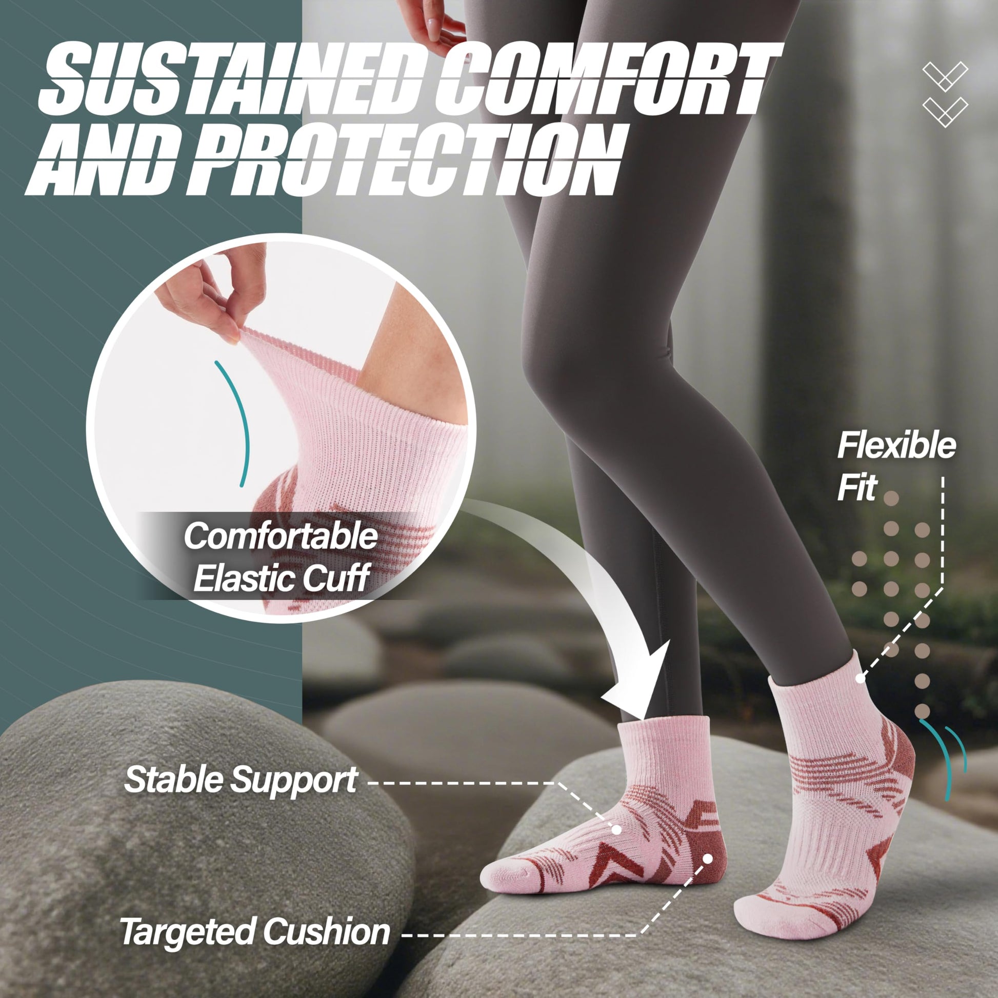 ANTSANG Merino Wool Quarter Ankle Hiking Running Socks for Women Men
