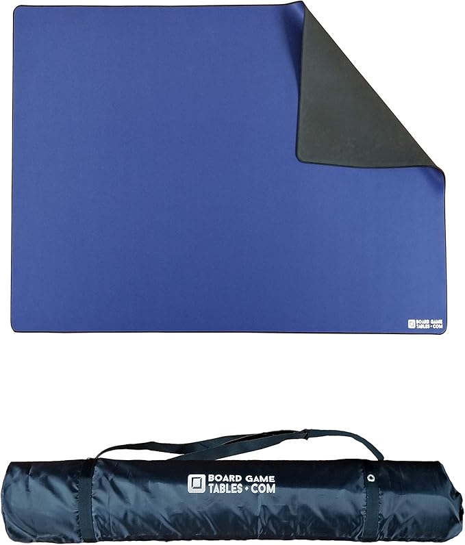 Board Game Playmat [3'x5'/Thick Super Cushioned/Stitched Edge/Water Resistant] with Carrying Case - for Tabletop Board Games, Card Games, RPG Games (Medium, Blue)