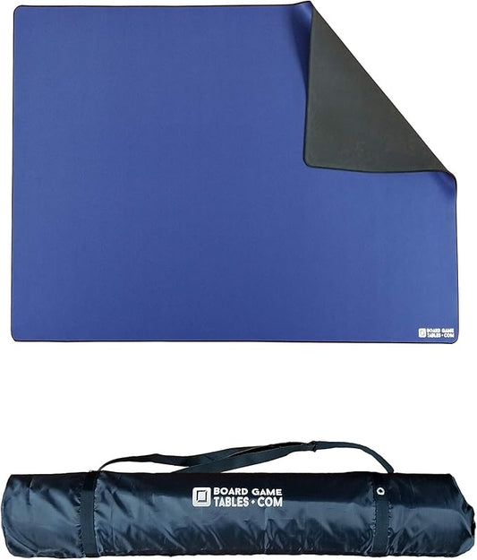 Board Game Playmat [3'x5'/Thick Super Cushioned/Stitched Edge/Water Resistant] with Carrying Case - for Tabletop Board Games, Card Games, RPG Games (Medium, Blue)
