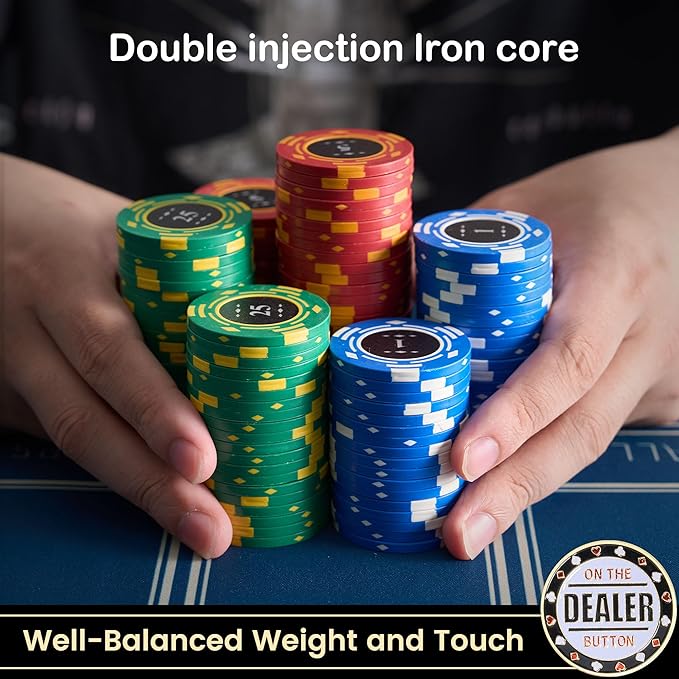 Poker Chips,400PCS 14 Gram Chip Set with Deluxe Travel Case, Numbered Chips,Poker for Texas Holdem Blackjack Gambling.