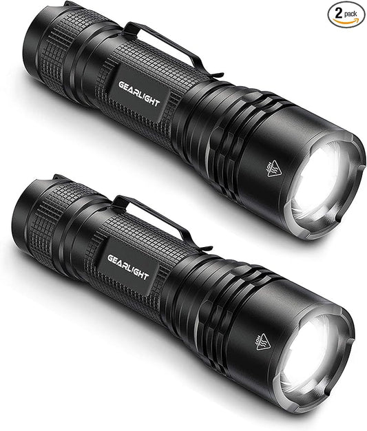 GearLight LED Tactical Flashlights High Lumens - Mini Flashlights for EDC Carry - Compact Powerful Emergency Flashlight Made from Military-Grade Aluminum - Drop Resistant and Water Resistant