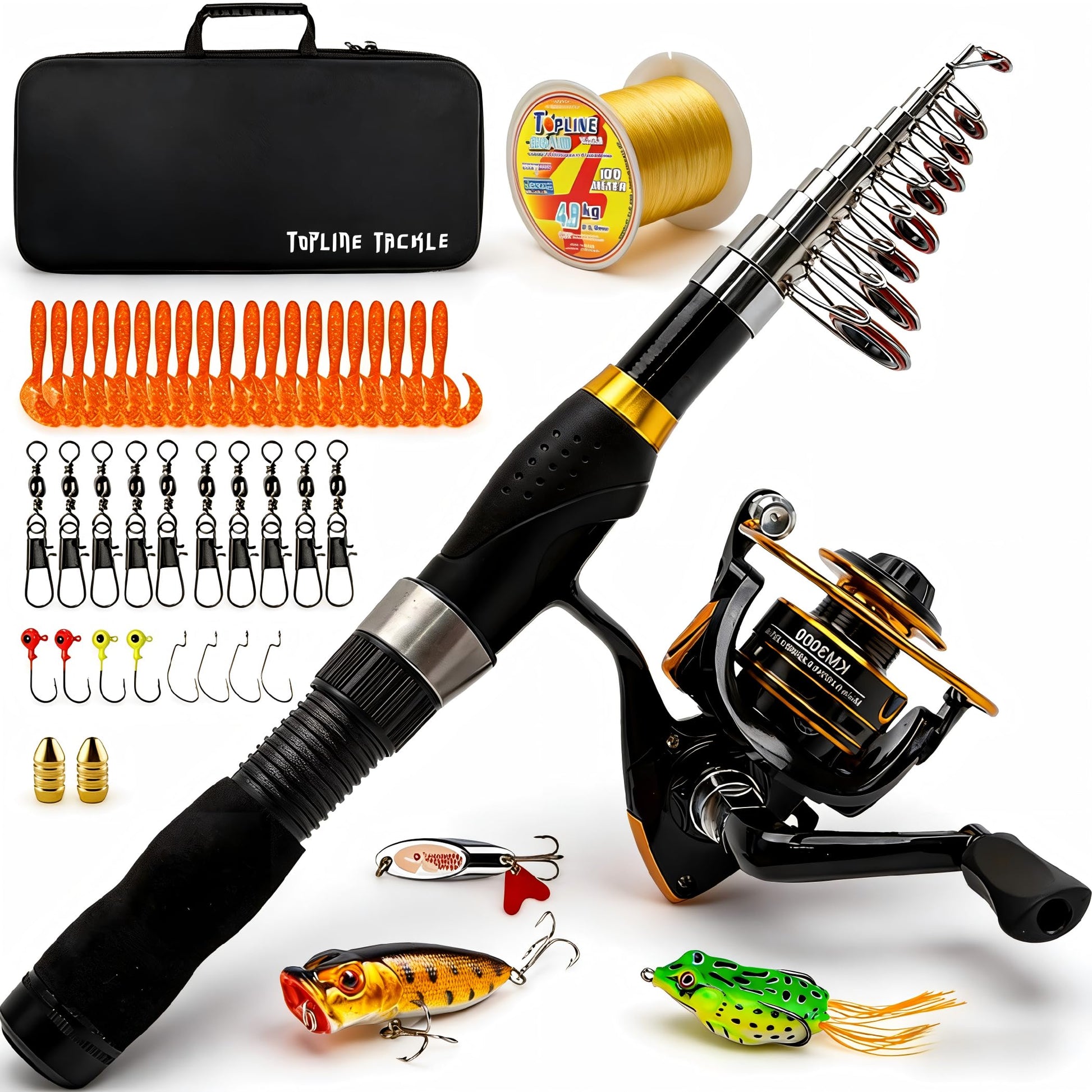 BalanZze Carbon Telescopic Fishing Rod & Reel Travel Kit