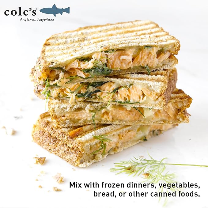 COLE'S Seafood Sampler Variety Pack - With Skinless, Boneless Smoked Salmon and Wild Caught Mackerel, and Smoked Fresh Water Rainbow Trout, Canned Fish, High in Protein, 5 Pack