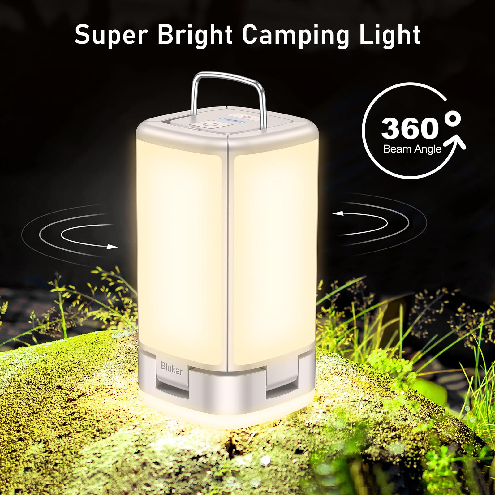 Blukar 116 LED Camping Lantern Rechargeable, Super Bright Camping Lights