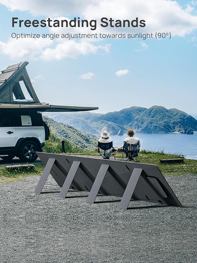 AFERIY 200W Portable Solar Panel for Power Station, 23% Conversion Efficiency Foldable Solar Charger with Adjustable Kickstand, ETFE IP65 Waterproof Solar Panels for Outdoor Camping, RV, Emergency