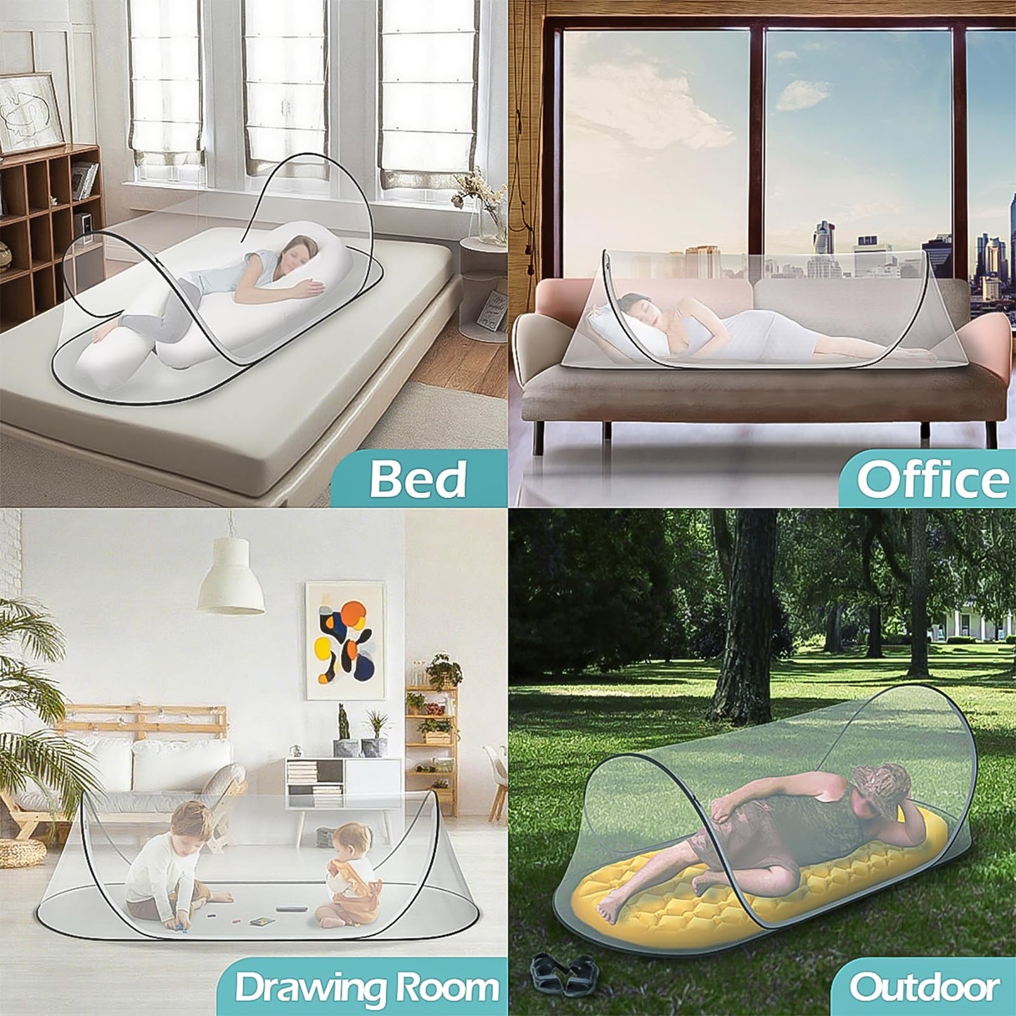 78 * 31 * 23Large Pop-Up Mosquito Net, Lightweight, Breathable, and Soft Convenient Mesh