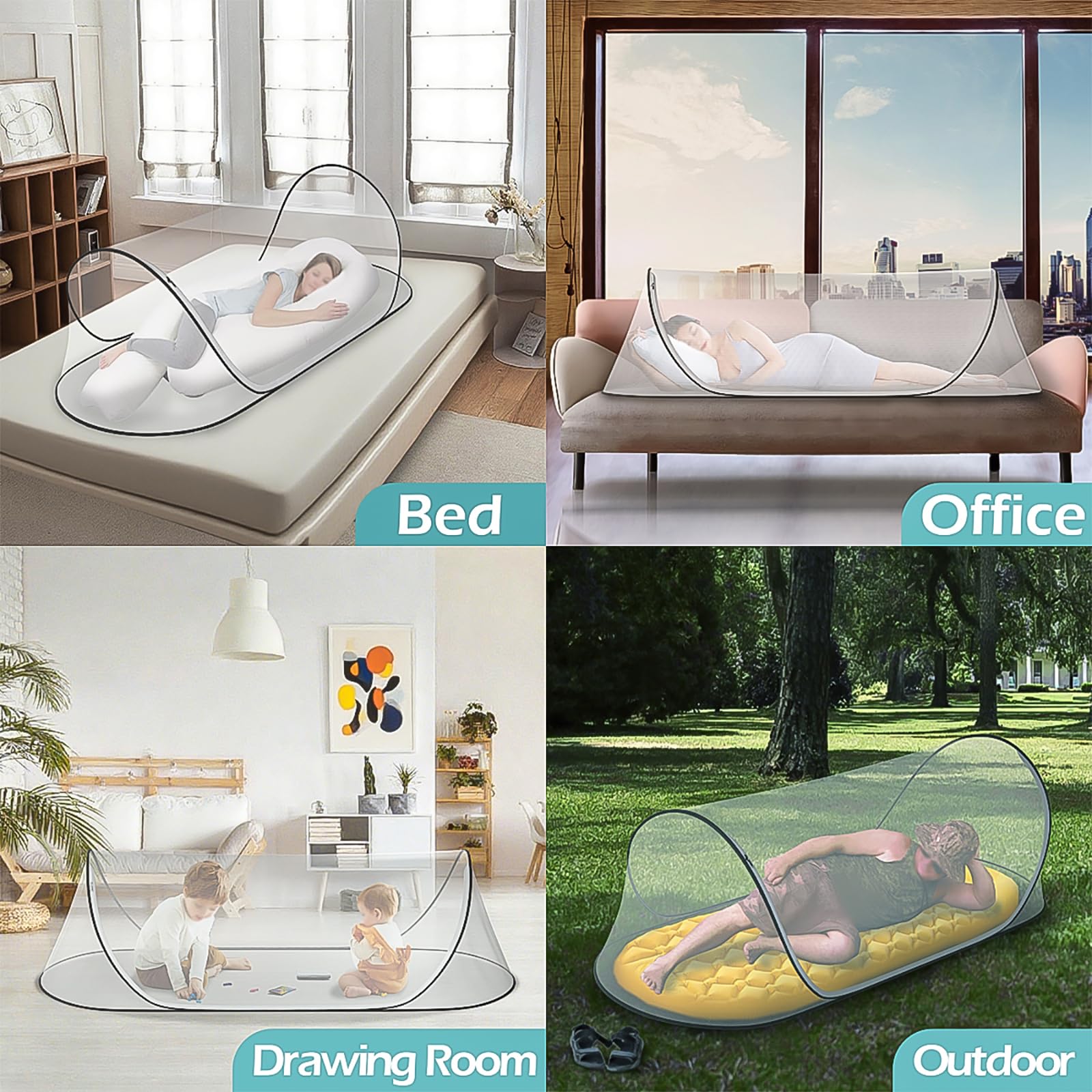 78 * 31 * 23Large Pop-Up Mosquito Net, Lightweight, Breathable, and Soft Convenient Mesh