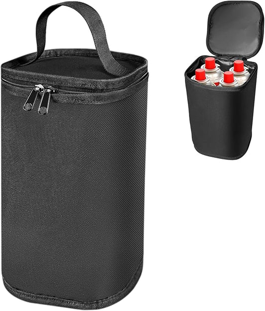 Mini Fuel Cylinder Storage Bag, Butane Fuel Canister Cover,Gas Tank Protective bag, Easy to Carry, 600D Oxford Fabric Waterproof,Mini Tank Accessories, for Outdoor Camping, Cooking, Travel, Picnic
