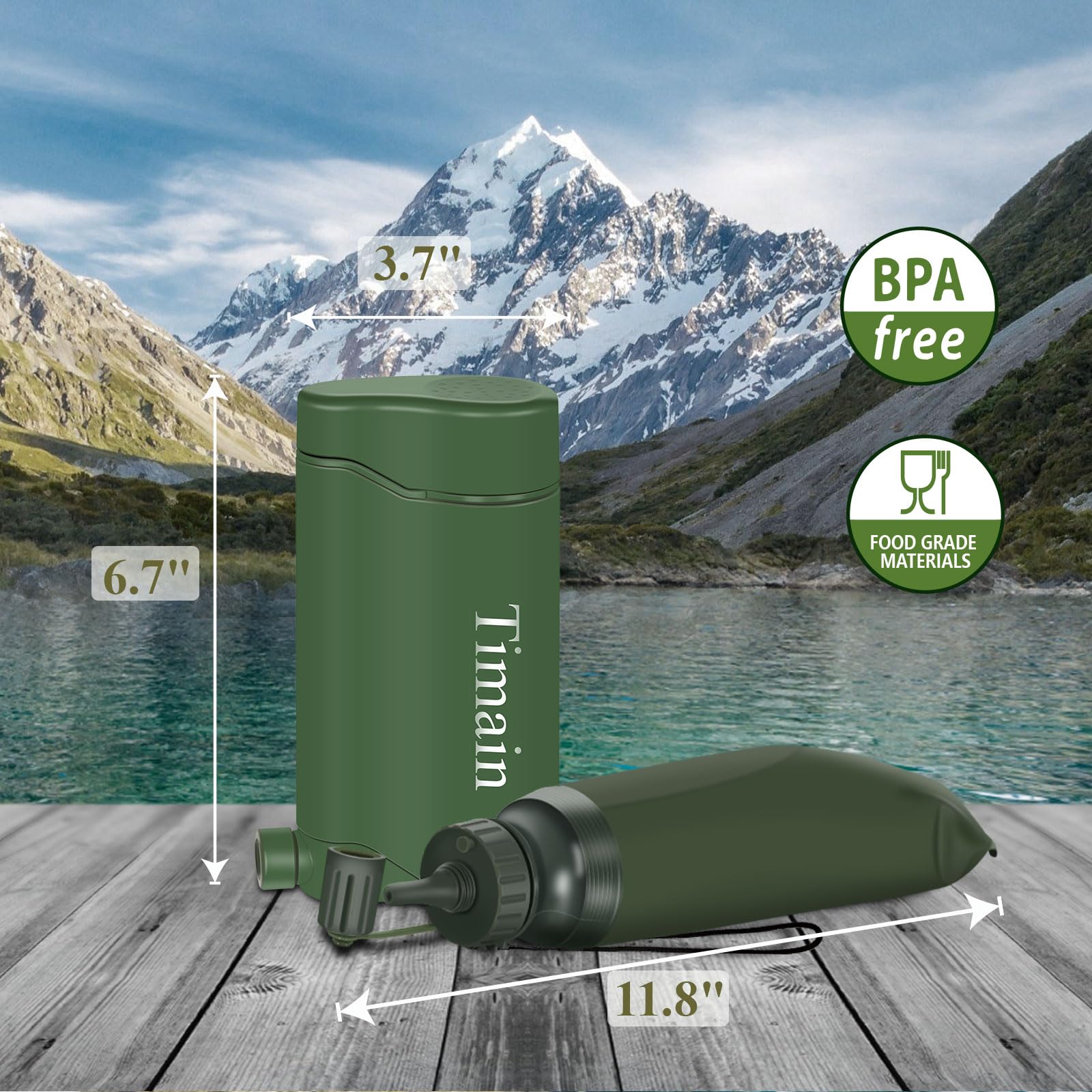 Timain Outdoor Portable Water Filter Pump,Water Filtration Systems,Perfect for Travel,Camping