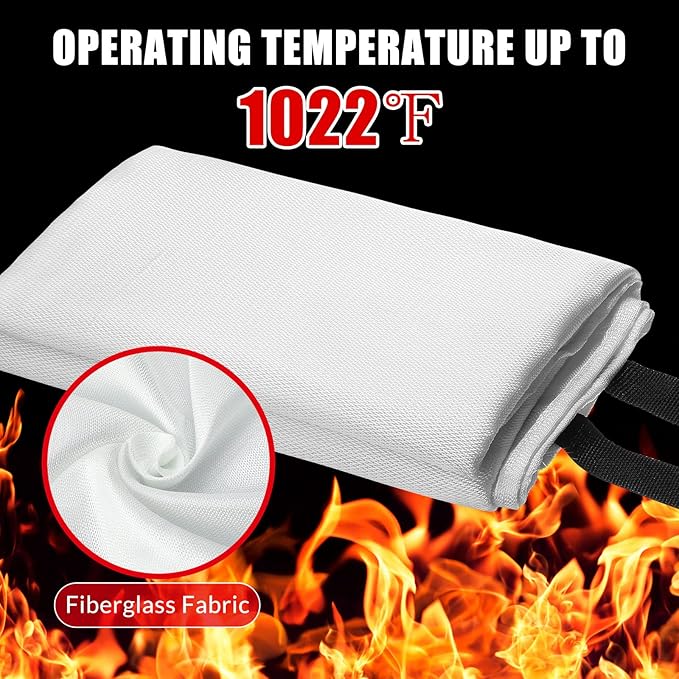 Jerify 8 Pack Fire Blanket for Home Emergency Fire Blanket 47 x 47 Inch Kitchen Fire Suppression Blanket Fiberglass Fire Blanket Flame Retardant Protection and Heat Insulation (Red)
