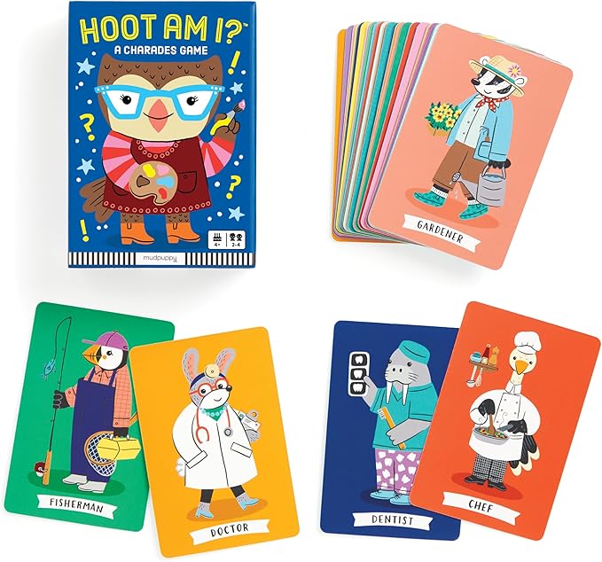 Mudpuppy Hoot Am I! – an Adorable Version of Classic Charades Game with Fun and Easy to Recognize Characters for Children