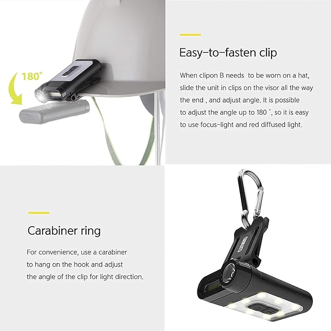 Claymore Capon 65A+ Tan Ultra-Light Clip-On Cap Light ??USB-C Rechargeable 230LM LED Compact Headlamp | 3 Modes IP54 Water-Resistant Up to 19 Hrs Runtime for Camping, Running, Outdoor