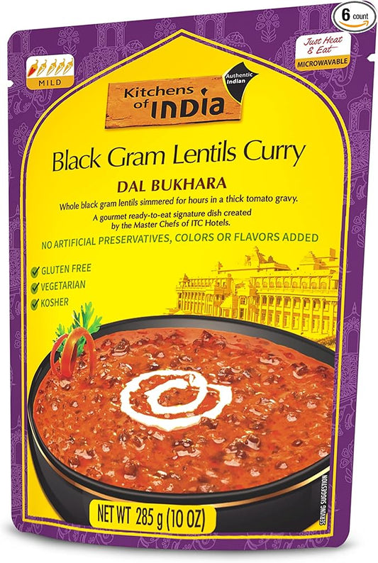 Kitchens Of India Ready To Eat Dal Bukhara, Black Gram Lentil Curry, 10-Ounce Boxes (Pack of 6)