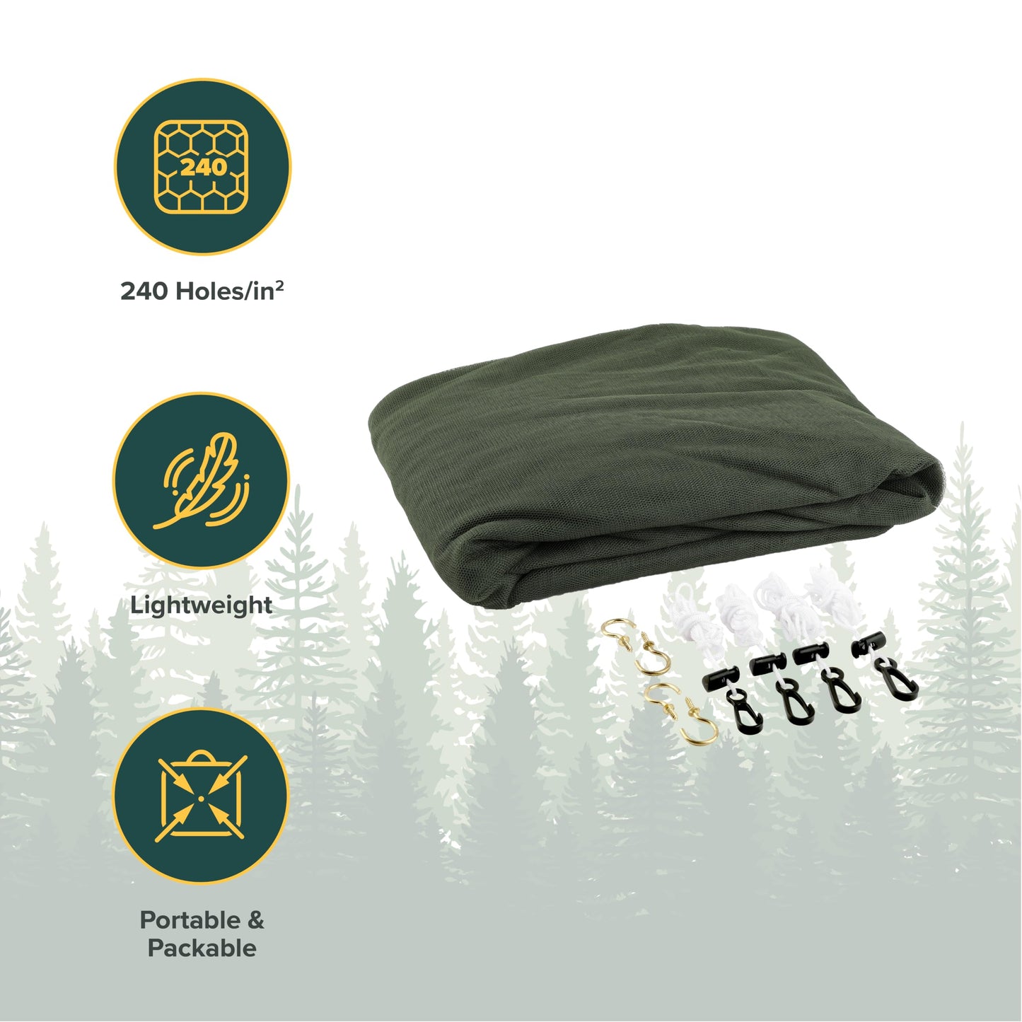 Coghlan's Double Rectangular Mosquito Net – Insect Protection for Camping, Hiking & Travel – Fits