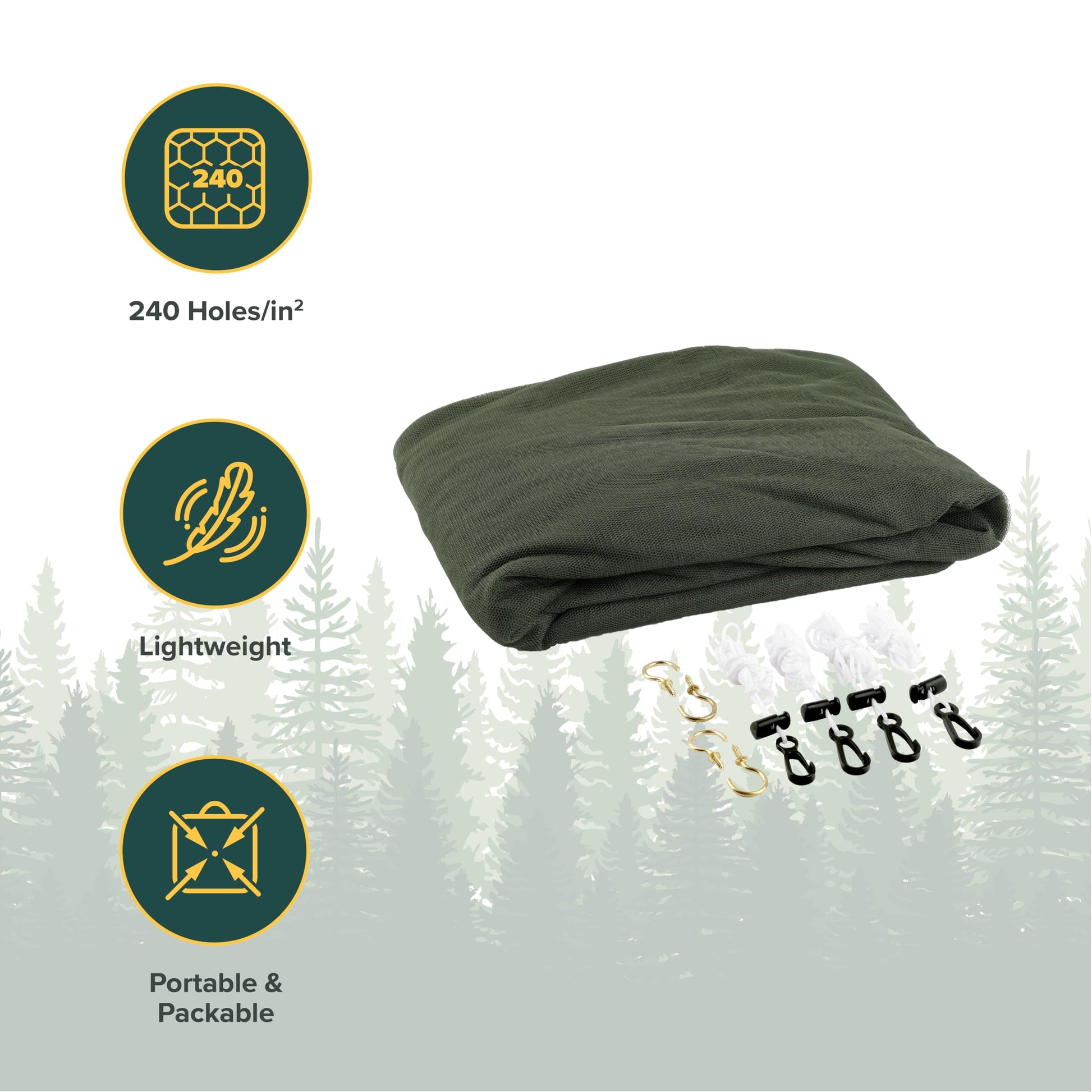 Coghlan's Double Rectangular Mosquito Net – Insect Protection for Camping, Hiking & Travel – Fits