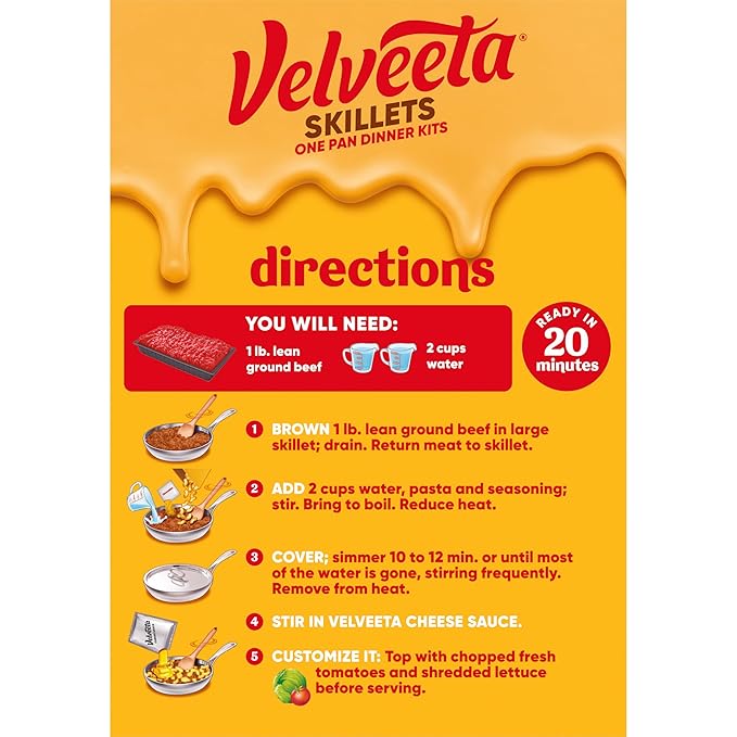 Velveeta Cheesy Skillets, Ultimate Cheeseburger, 12.8 oz