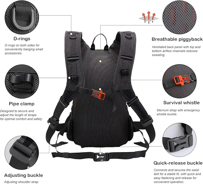 Small Hiking Backpack Lightweight Waterproof Daypack for Camping Cycling Fitness Outdoor Sports - Women Men Teens