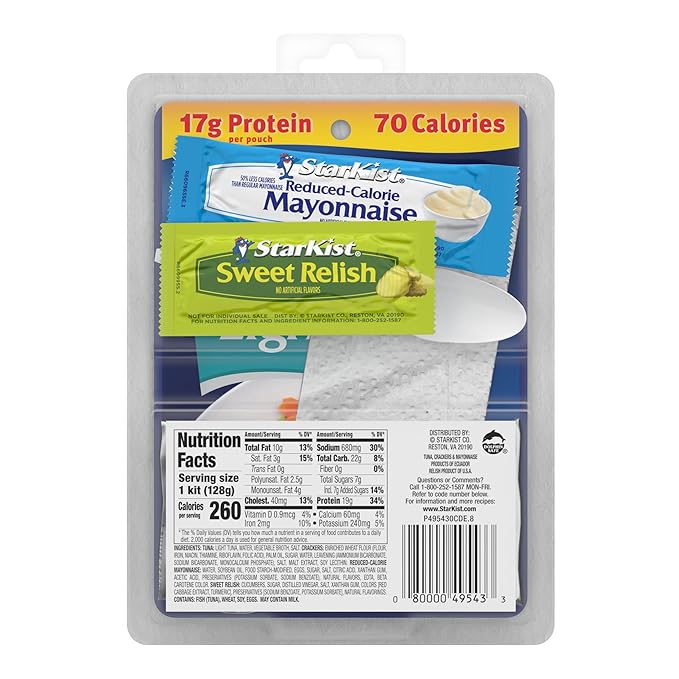 StarKist Lunch To-Go Chunk Light Mix Your Own Tuna Salad (Pouch), 4.5 Ounce Kit (Pack of 5)