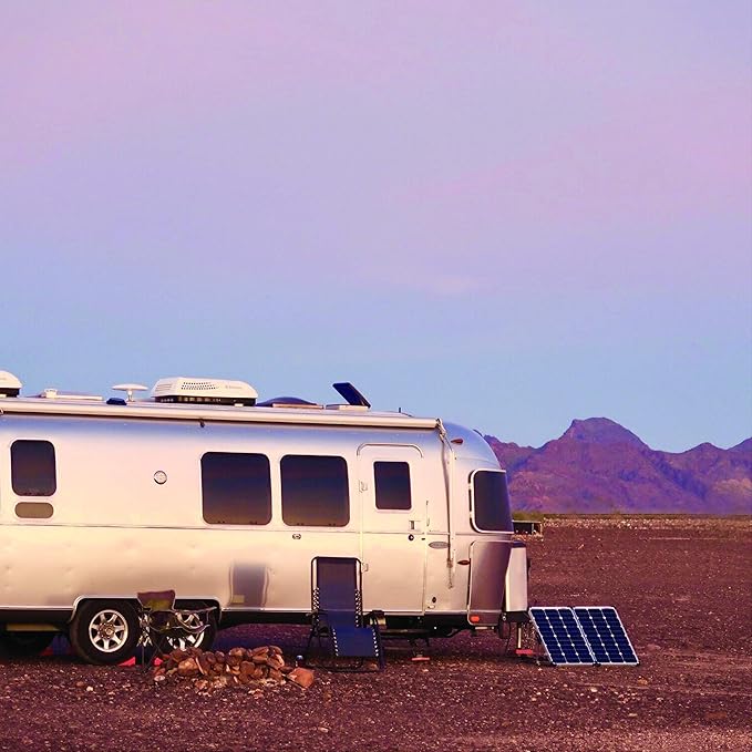 Go Power! GP-PSK-130 130W Portable Folding Solar Panel Kit with 10 Amp Solar Controller, Great for RV and Camping, Includes Controller, Battery Clamps, SAE Solar Plug Adapter, Ring Terminal Connectors