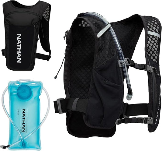 Nathan QuickStart 1.5L Hydration Pack Vest with Bladder or flasks, Storage Pockets, Breathable Moisture-Wicking Fabric, Adjustable Straps for Running, Hiking, Walking, Marathons, Obstacle Races