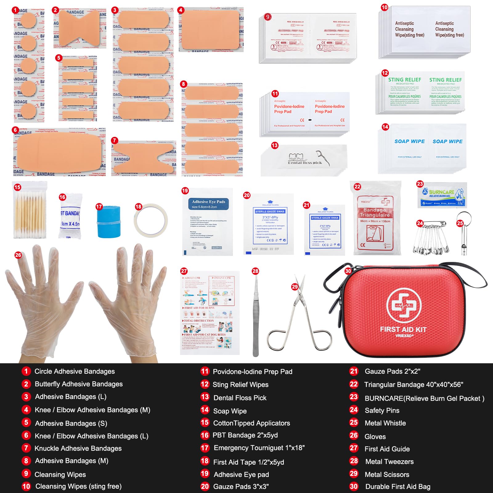 Mini First Aid Kit - 150 Piece Small Waterproof Hard Shell Medical Kit