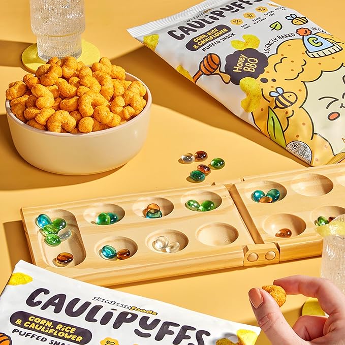 CauliPuffs - Corn, Rice, and Cauliflower Gluten Free Puffed Snack (5 x 3.0oz Bags, Honey BBQ)