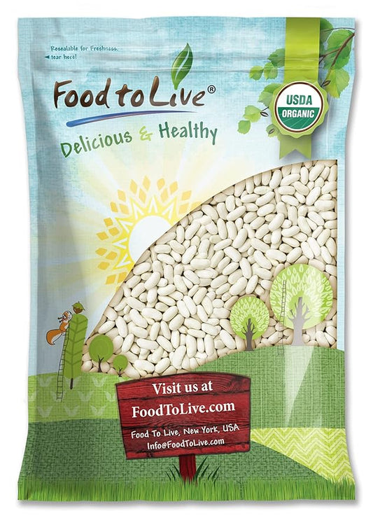 Food to Live Organic Cannellini Beans, 10 Pounds – Non-GMO, Dried White Kidney Beans, Sproutable, Vegan, Kosher, Bulk. Pre-Soak Needed. Rich in Fiber, Protein. Great for Minestrone Soup, Bean Salad.