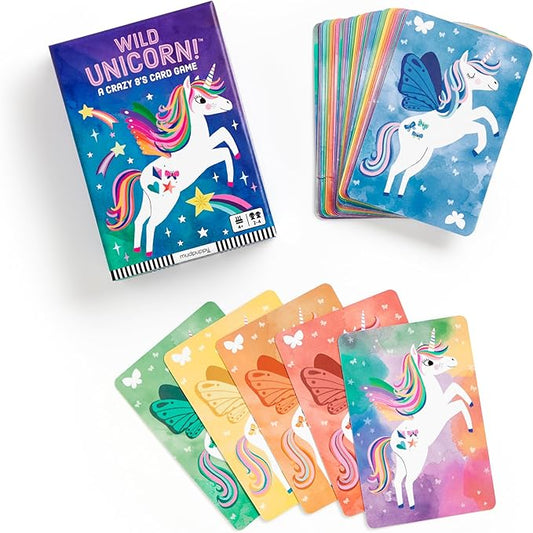 Mudpuppy Wild Unicorn! – Unicorn Version of Classic Kids Crazy 8's Card Game with Cute Illustrations of Unicorns for Children Ages 4 and Up, 2-4 Players