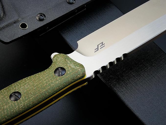 Eafengrow EF143 Fixed Blade Knife AUS-10 Steel Blade Micarta Handle Full Tang EDC Tool Straight Knife for Working Camping Hunting