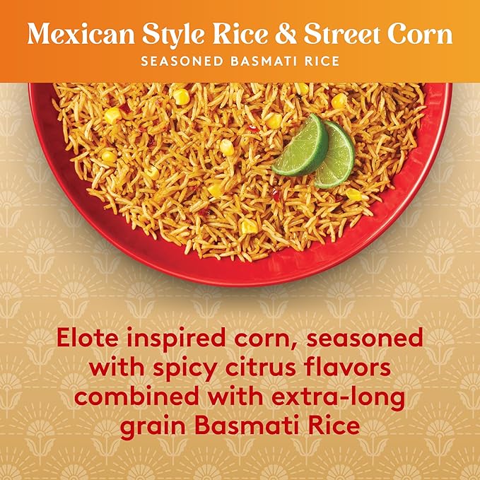 Royal Mexican Street Corn Basmati Rice - Ready to Heat Basmati Rice - (4 Pack) 8.5 oz Microwaveable Pouch