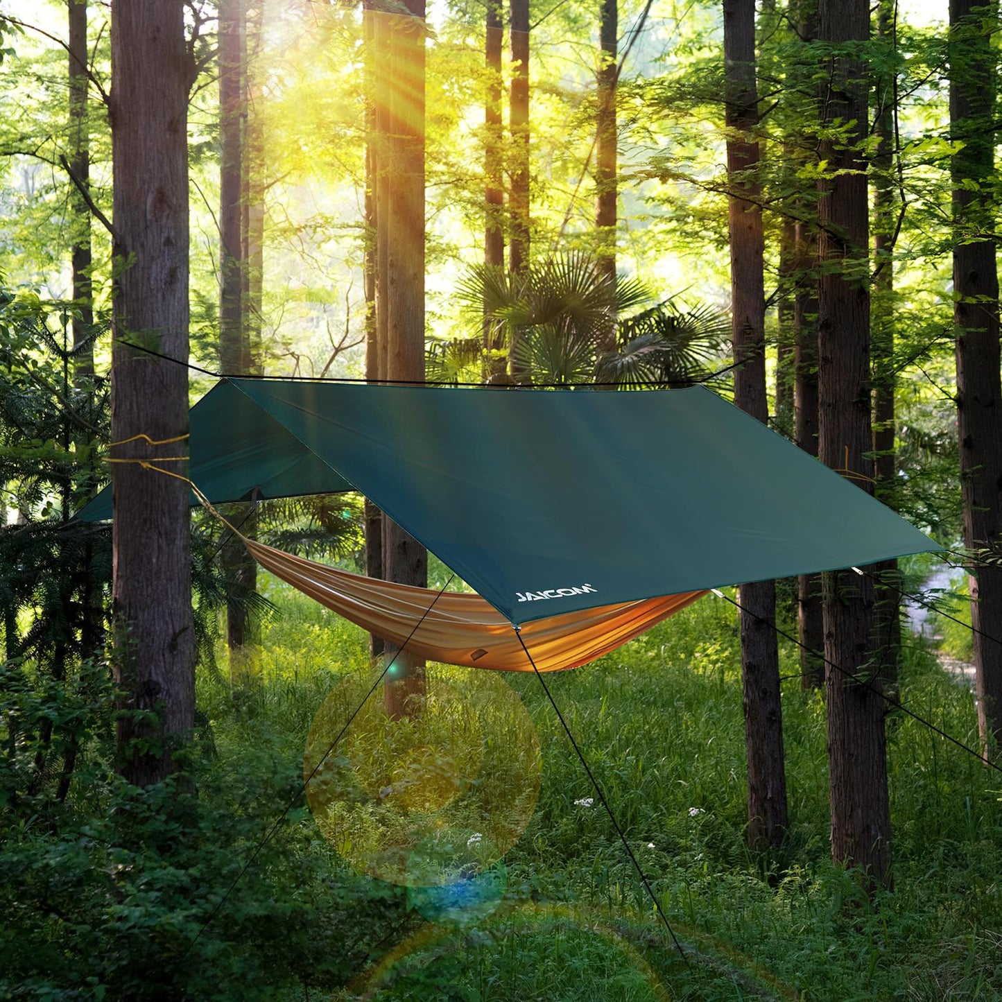 JAICOM Waterproof Camping Tarp - 10X10ft Hammock Rain Fly, Ultralight & Portable & UV Protection