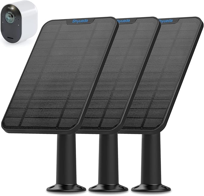 4W Solar Panel Charging Compatible with Arlo Pro 3/Pro 4/Pro 5S/Ultra/Ultra 2 only, with 13.1ft Waterproof Charging Cable, IP65 Weatherproof,Includes Secure Wall Mount(3-Pack)(Magnetic Connector)