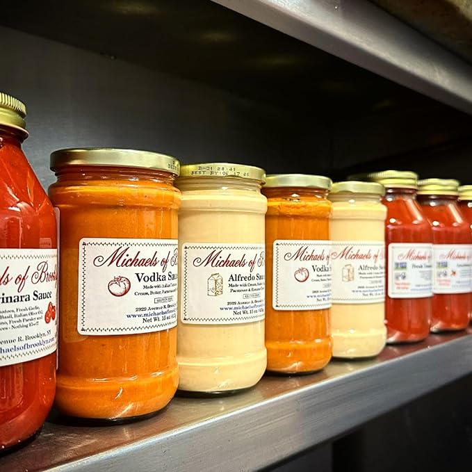Michaels Of Brooklyn, Sauce, Tomato Basil, Pack of 6, Size 32 OZ, (GMO Free Low Sodium Vegan Wheat Free Yeast Free)