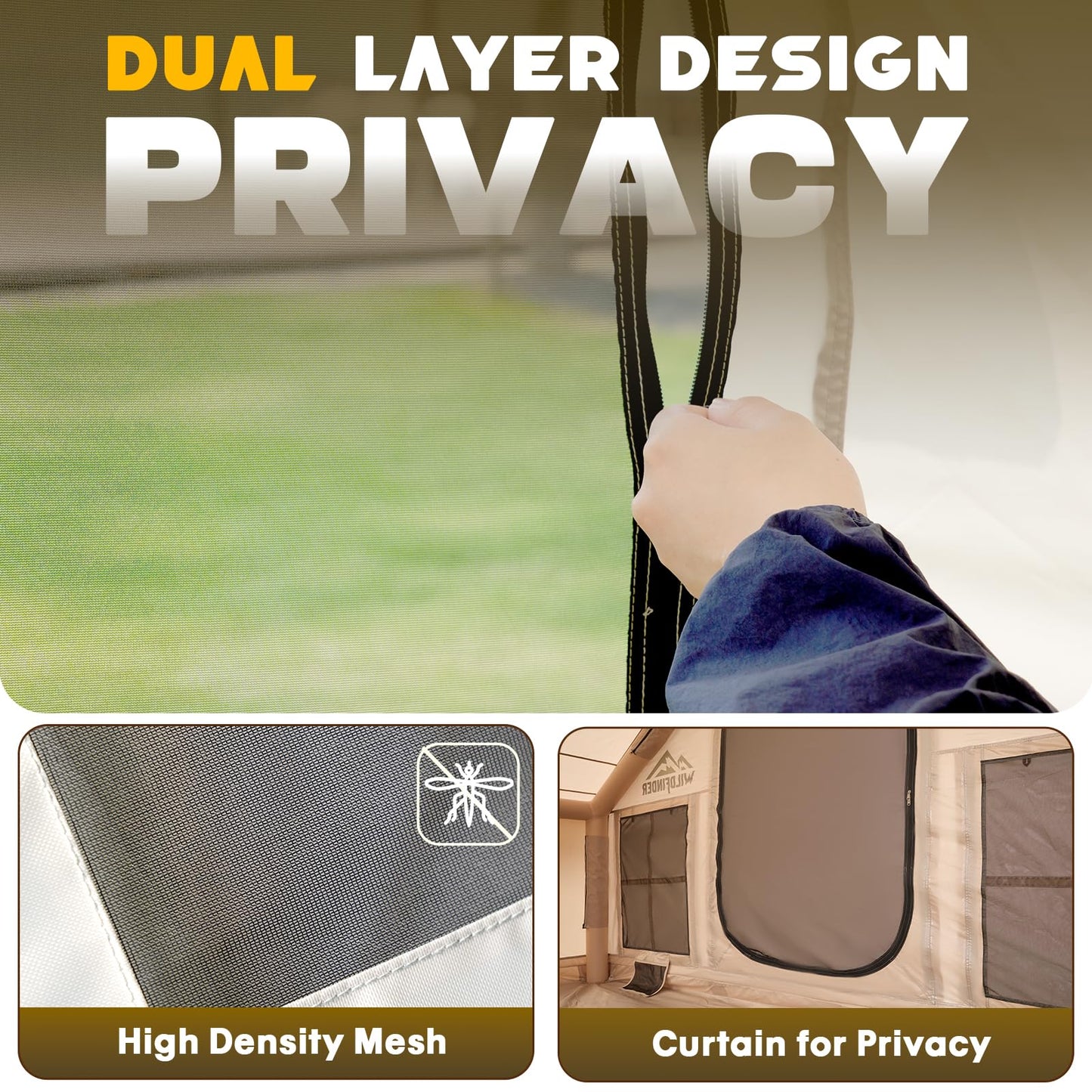 Inflatable Tent with Skylight & Stove Jack,Blow Up Tents, Hot Tent
