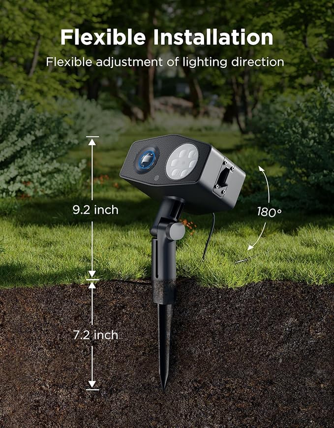 Govee Outdoor Decoration Projector Light, 20W LED Snowflake Projector, IP67 Waterproof, 180° Rotation, 20 HD Effects & 58 Scene Modes with App Control, Works with Alexa, Google Assistant, Matter