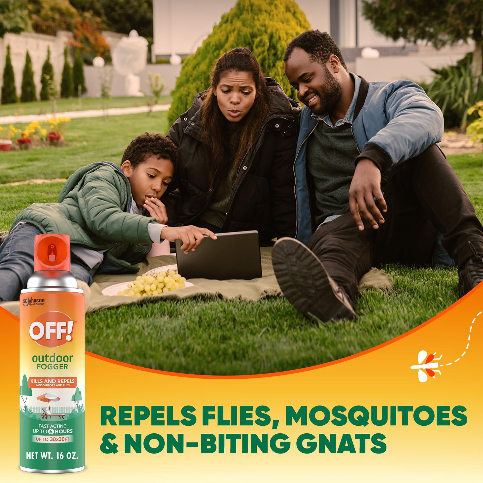 OFF! Outdoor Insect and Mosquito Repellent Fogger Backyard Pretreat Kills and Repels Insects up to