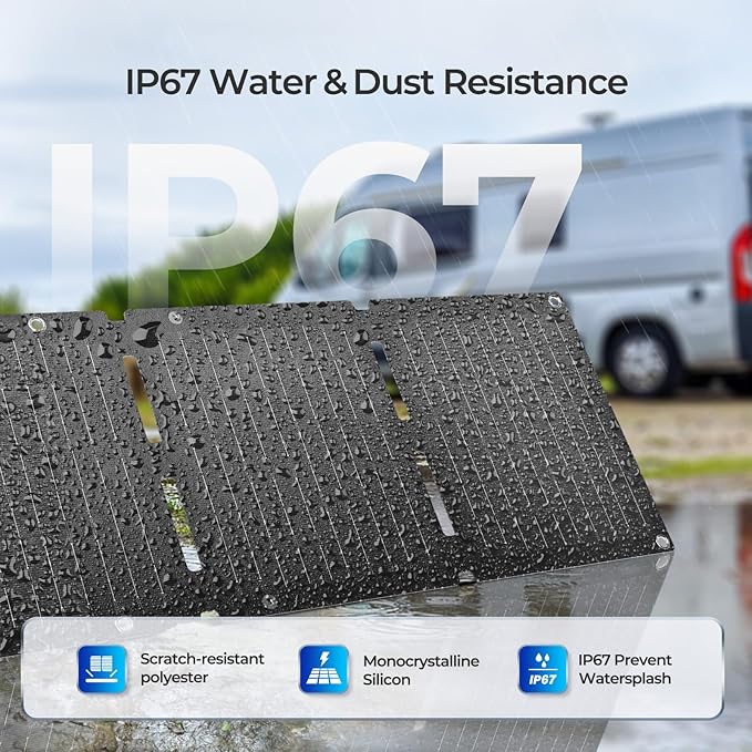 Renogy Solar Panels, 30W Portable Solar Panel Charger, Fast Charging for iPhone, iPad, Tablets, Laptop, Power Bank, with USB-C USB-A DC Ports, IP67 for Camping, Hiking, Backpacking, Outdoor