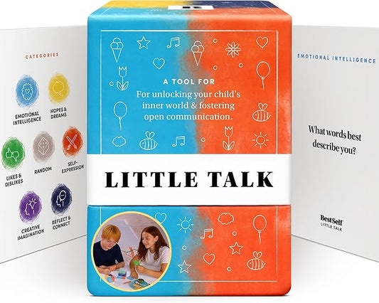 Little Talk Conversation Cards for Kids ??170 Prompts for Social Skills, Family Games, Travel & Therapy ??BestSelf Deck for Ages 4-12, ADHD Tools, Homeschool Gifts & Road Trip Activities