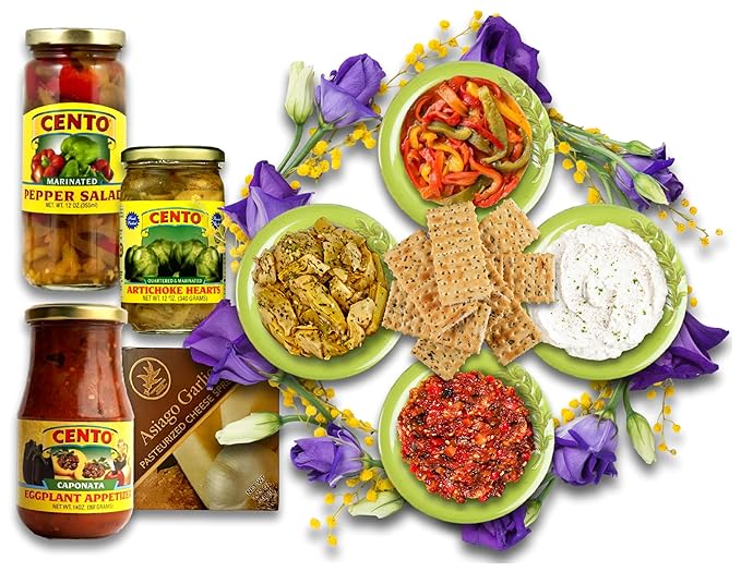 Italian Antipasto Gift Box with Caponata, Marinated Artichokes and Pepper Salad