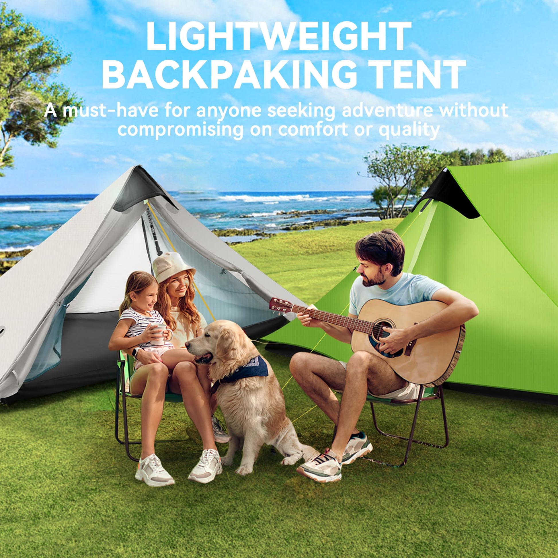 Ultralight Tent 3-Season Backpacking Tent 1 Person/2 Person Camping Tent, Outdoor Lightweight