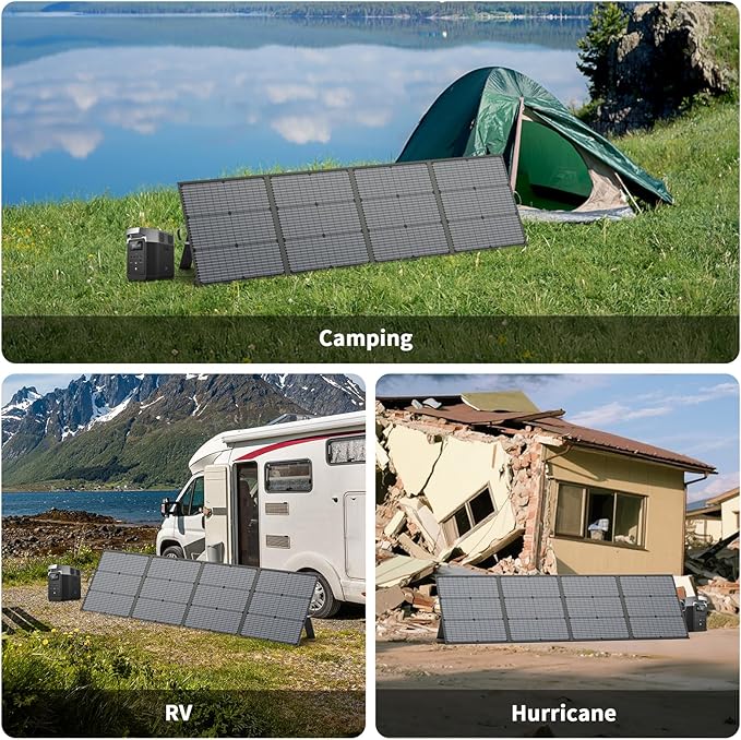 220W Portable Solar Panel, Lightweight Foldable 20V Solar Panels Complete with an Adjustable Kickstand, IP67 Waterproof Charger for Outdoor Camping, Portable Power Station, Motorhome, RV