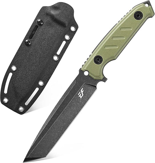 Eafengrow EF129 Fixed Blade Knife, DC53 Steel Tanto Blade,G10 Handle Full Tang Fixed Knifes Straight Knife for Camping Hunting Adventure Survival and EDC Tool