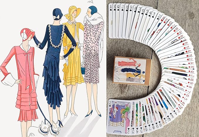 Art Deco Fashion Playing Cards (Poker Deck 54 Cards All Different) Vintage Fashion Belle Epoque Art Deco Posters