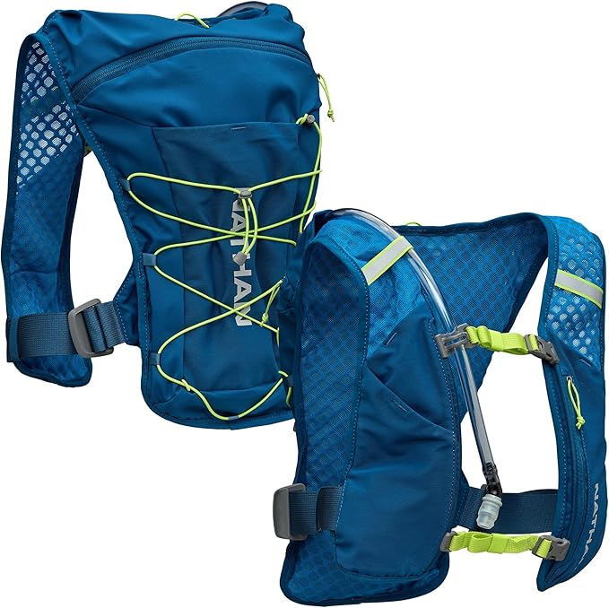Nathan QuickStart 1.5L Hydration Pack Vest with Bladder or flasks, Storage Pockets, Breathable Moisture-Wicking Fabric, Adjustable Straps for Running, Hiking, Walking, Marathons, Obstacle Races