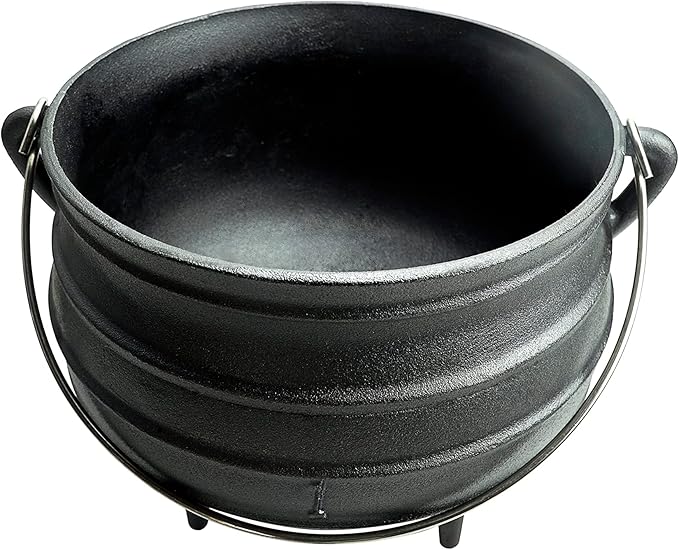 Cuisiland 3.2QT Cast Iron Potjie Cauldron Pot with Lid & 3 Legs – Pre-Seasoned South African-Style Campfire Pot for Outdoor Cooking, Soups, Stews & Braising – Heavy-Duty Cast Iron Dutch Oven