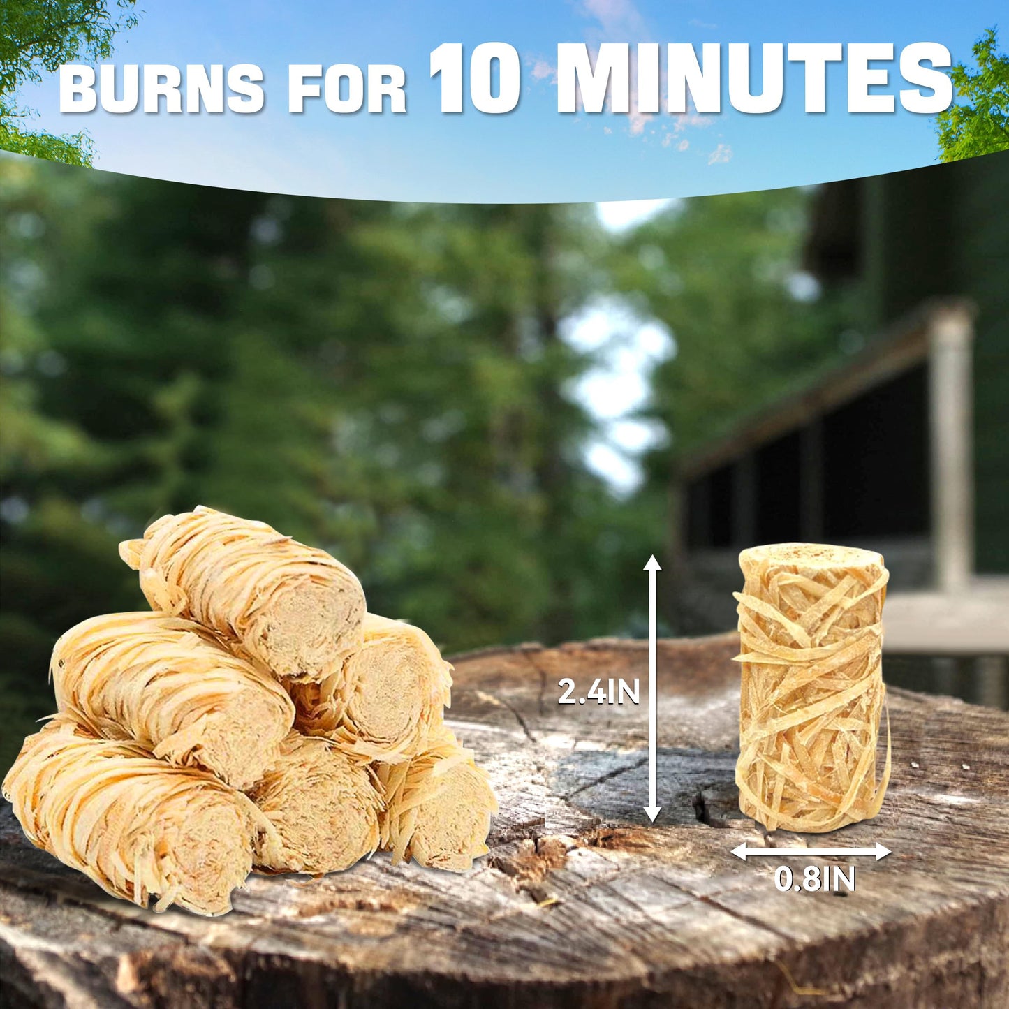 Shwuevei 65 pcs Fire Starter - Natural Fire Starters for Fireplace, Pellet Stove & Wood, Fire Pit