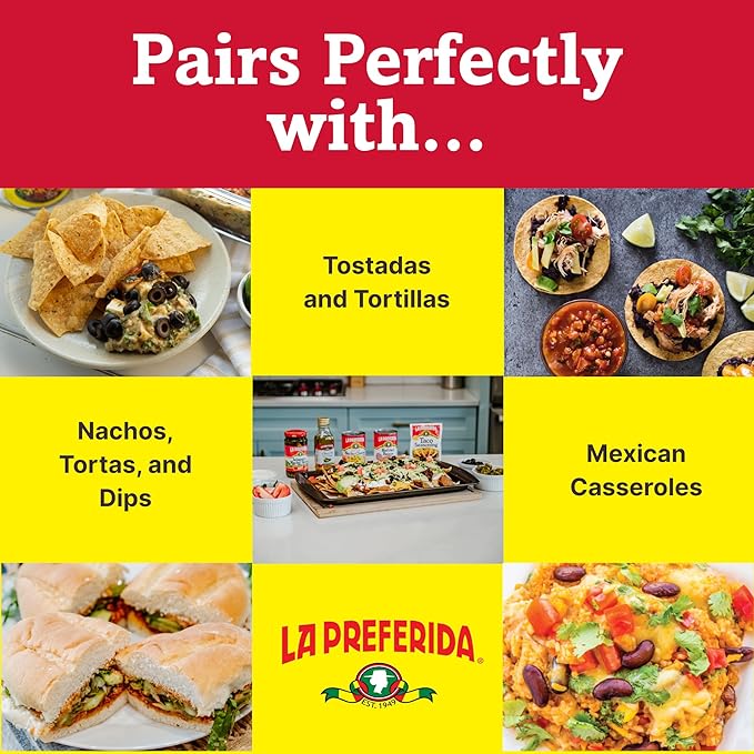 La Preferida Chorizo Refried Beans (Made with Real Pork & Beef, No Preservatives) ??Heat & Serve for an Instant Side Dish or Add to Enchiladas, Tostadas & More,16 oz. (Pack of 3)