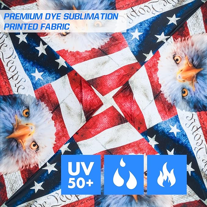 EAGLE PEAK Pop Up Canopy Tent with Wheeled Carry Bag, 8 Stakes, 4 Ropes, 4 Weight Bags, Easy Set Up Tent Canopy, 10x10 ft, 100sqft of Shade, American Icon