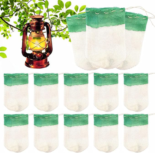 10PCS Propane Lantern Mantles - U Shape String Tie Mantles for Camping Lanterns, Compatible with Standard #21 Size, Natural Gas/Fuel Lantern Accessories for Outdoor, Hiking, Emergency Lighting